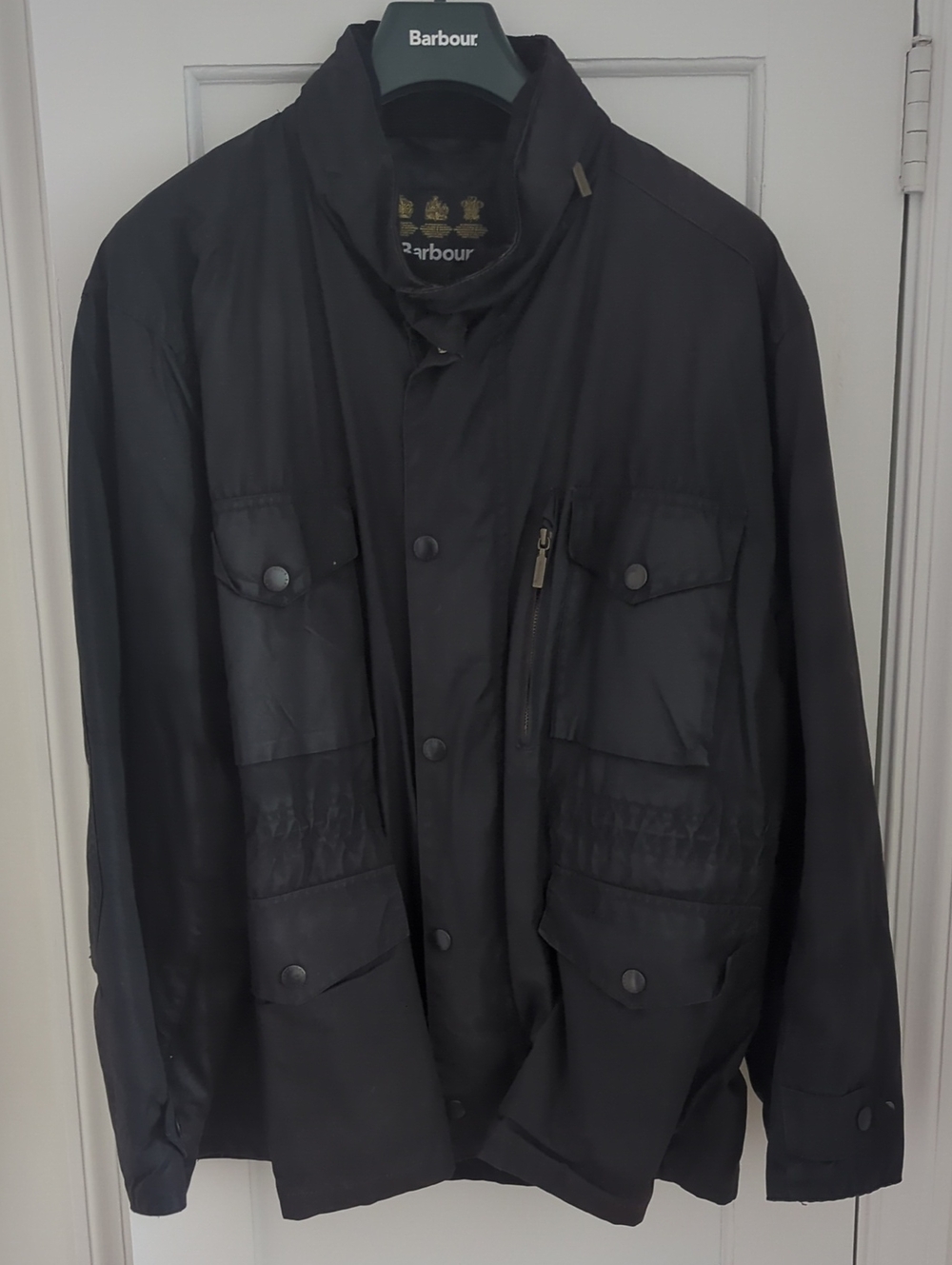 Barbour Men's Sapper Black Military Field Wax Jacket